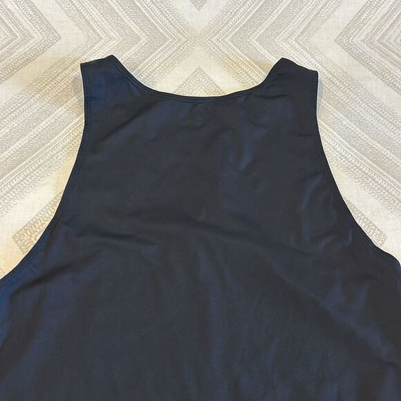 Black Line by Noli Women’s Black Tank Top with Neon Yellow Stripe on Back - Picture 2 of 5